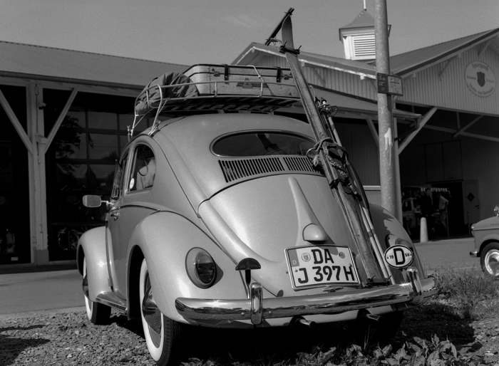 VW fertig gepackt f�r die Dolomiten